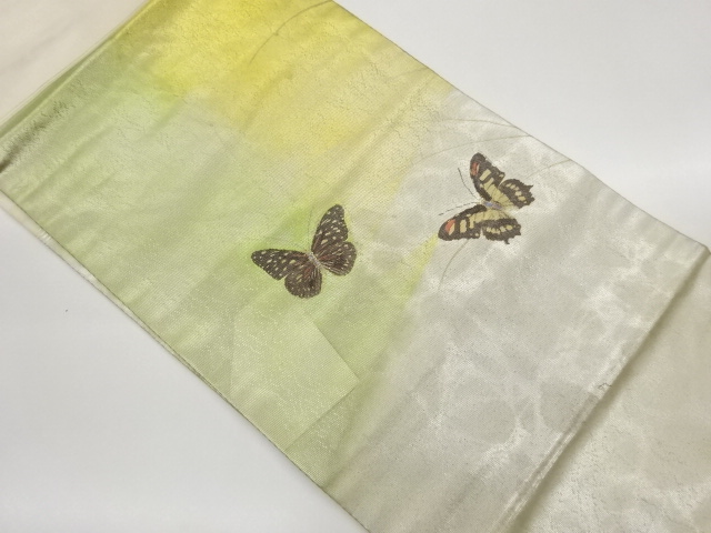 金彩螺鈿蝶模様織出し名古屋帯